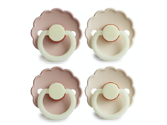 FRIGG blush cream pacifier Daisy night latex (4-pack)